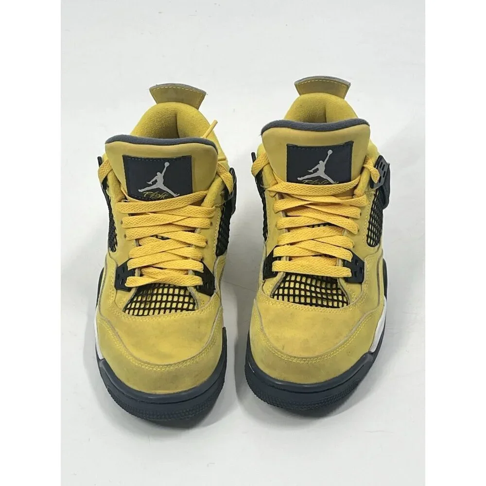 Yellow Air Jordans  4 Retro GS Lightning  2021 Mid Light  SZ 6Y 408452-700